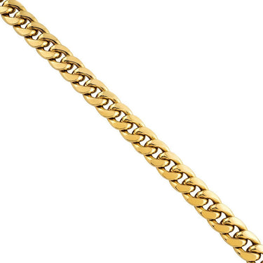 10k Yellow Semi-Solid Gold Cuban Link Chain 11 mm